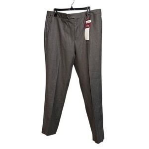 ZNL by Zanella‎ Men Flat Front Dress Pant 38X30 Virgin Wool Grey Pinstripe Italy